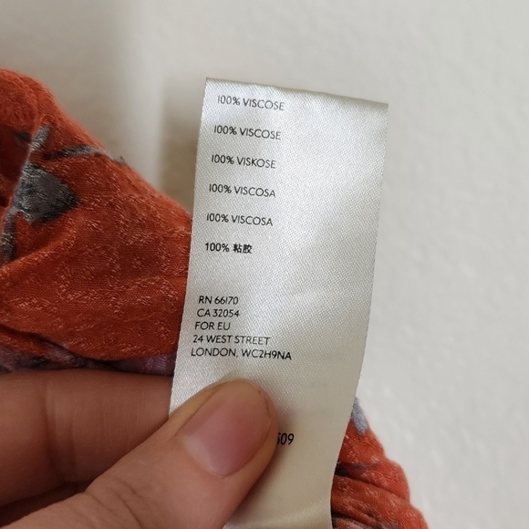 Free People Floral Button-down Cropped Blouse L - Picture 6 of 7